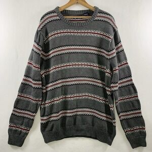 Chaps Mens Fair Isle Crew Neck‎ Cotton Sweater XL Nordic Cabin Ski Holiday Layer